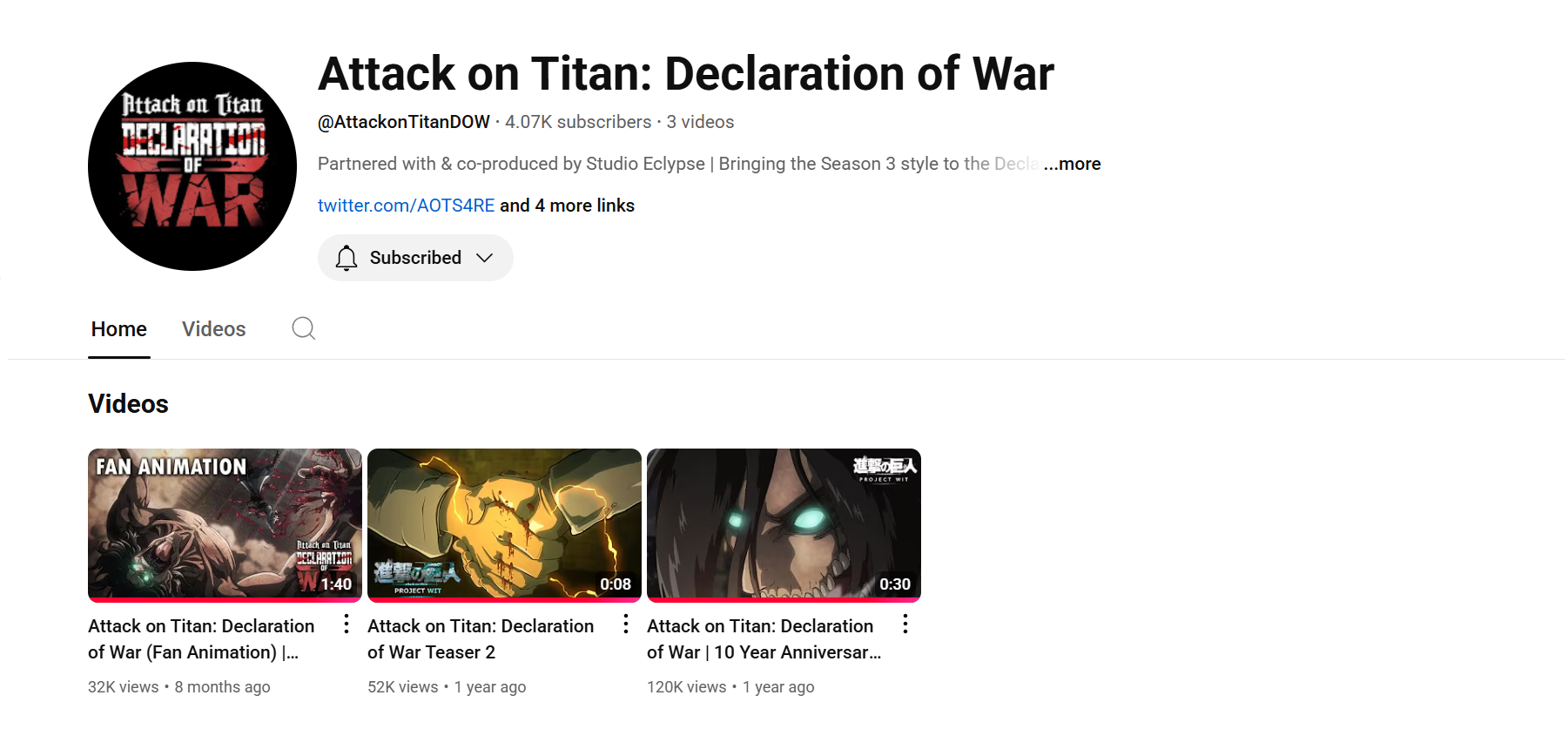 YouTube Channel Screenshot